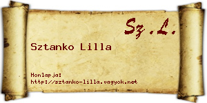 Sztanko Lilla névjegykártya